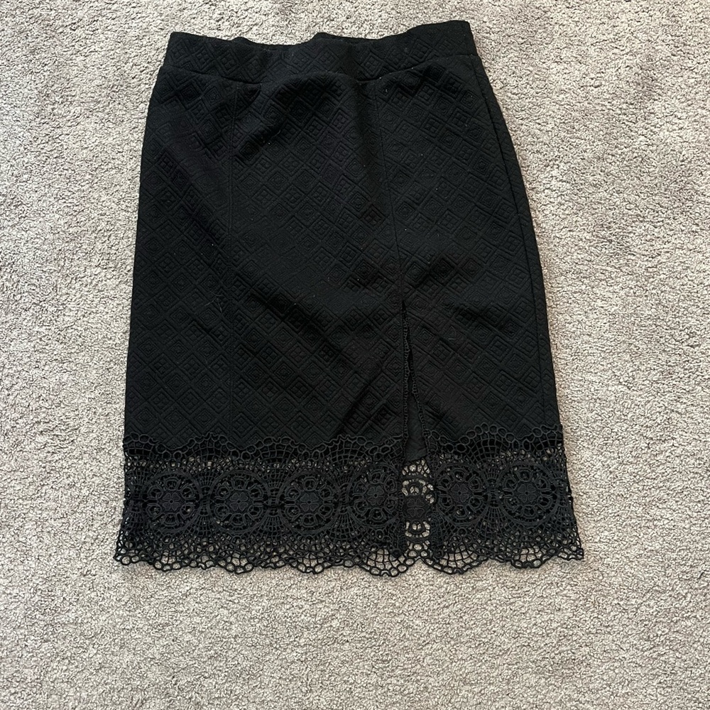 Free People size L Elegant Black Lace Pencil Skirt